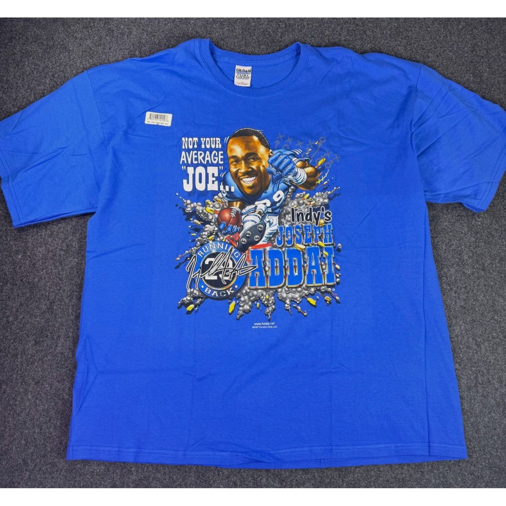 NEW Vintage NFL Joseph Addai Indianapolis Colts Caricature Football Tee Mens XXL